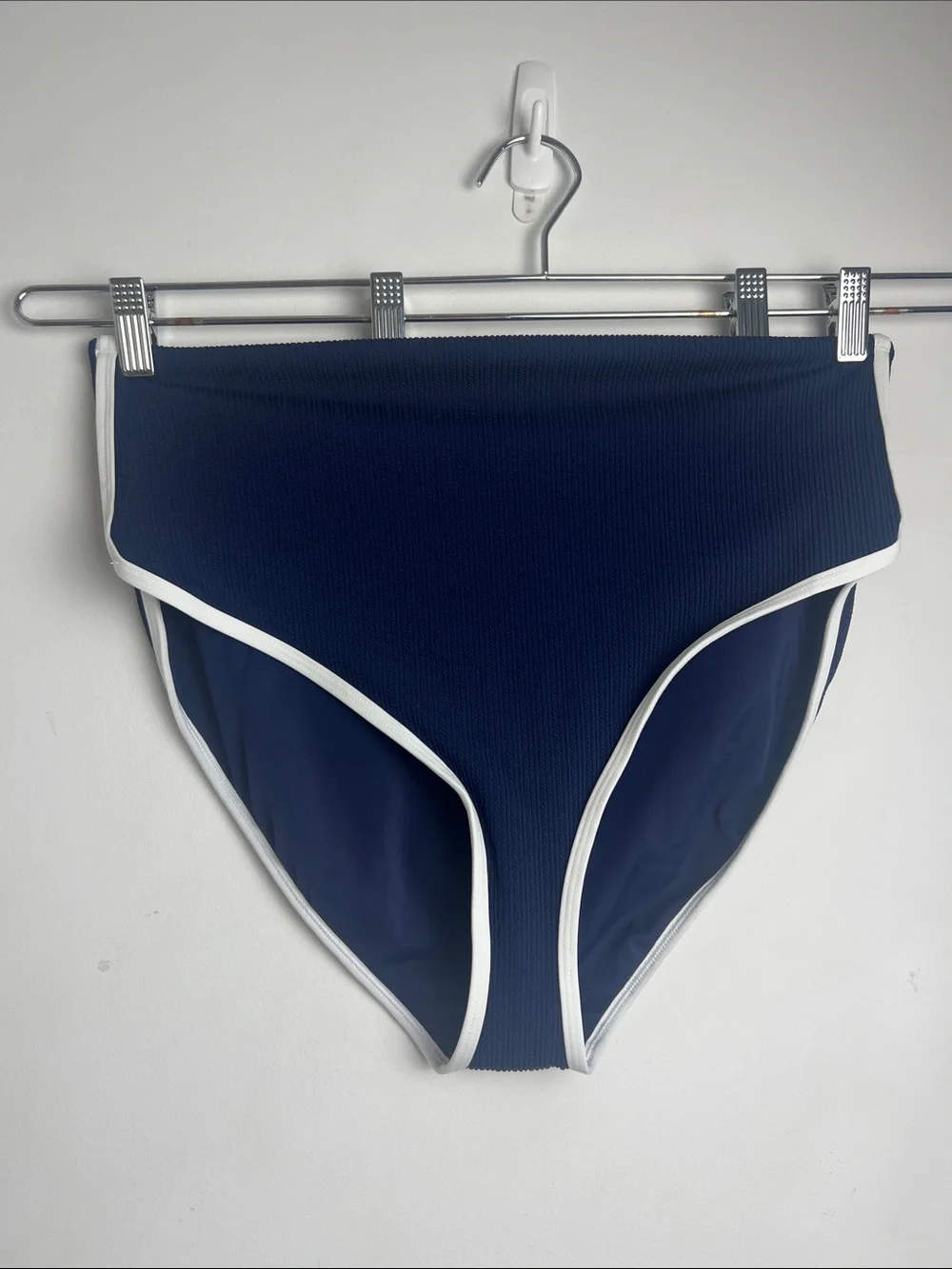 NEW CALIA XL Tipped‎ High Rise Bikini Swim Bottoms In Opulent Blue
